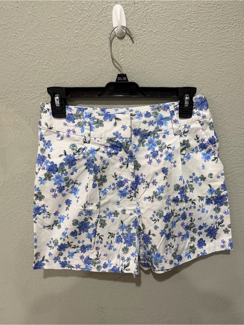 Favorite Daughter White Shorts with Blue Floral Print